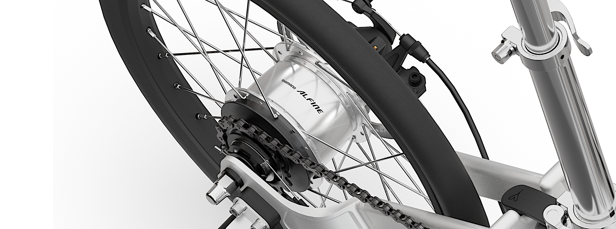 Equipado con el buje de engranajes internos premium Alfine de Shimano